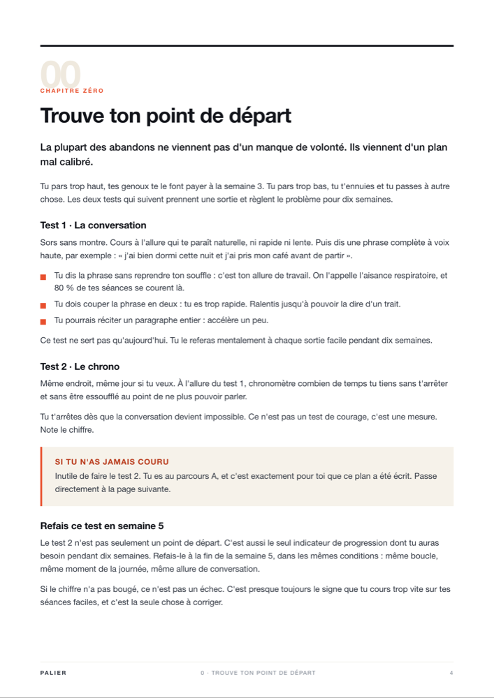 Page du chapitre 0 : trouve ton point de départ